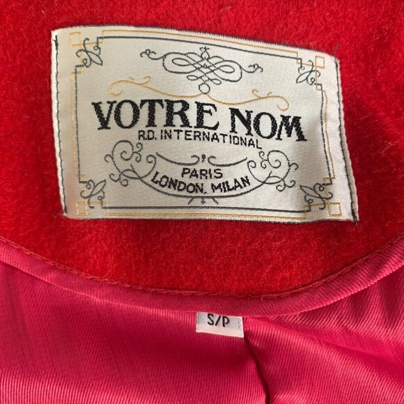 Vintage Votre Nom Penny Lane Coat Wool Faux Fur Double Breasted Overcoat - Picture 10 of 16